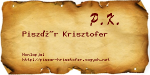 Piszár Krisztofer névjegykártya