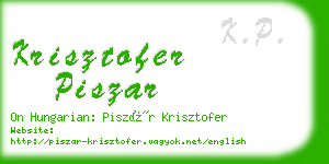 krisztofer piszar business card